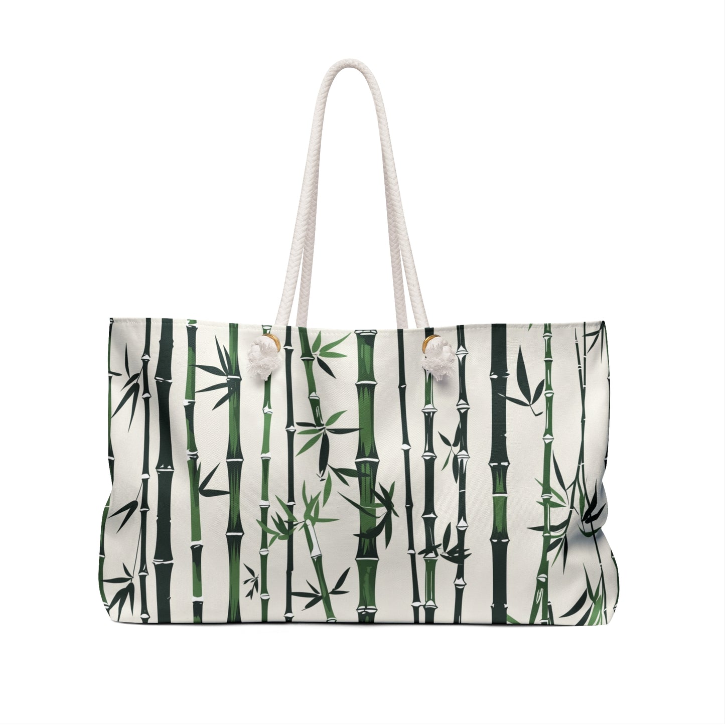 Bamboo Weekender Tote Bag / green bottom