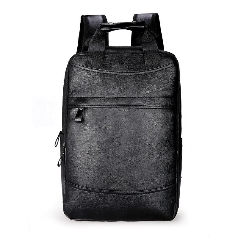 Men's leather business simple Backpack