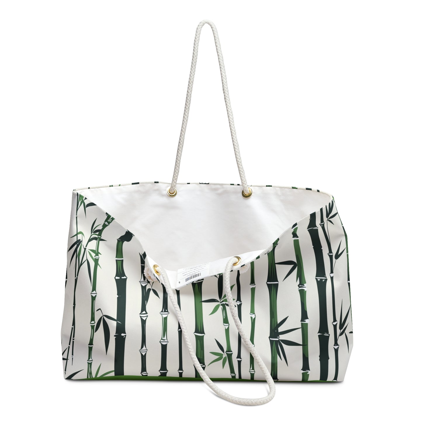 Bamboo Weekender Tote Bag / green bottom