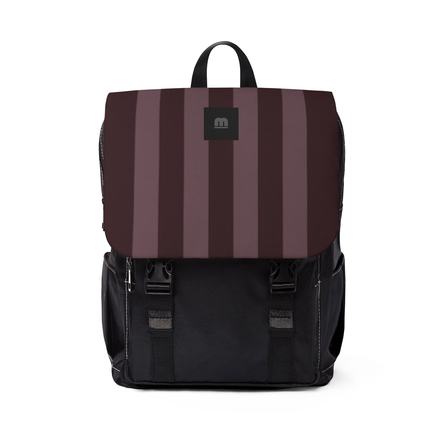 Striped Design Casual Shoulder Backpack